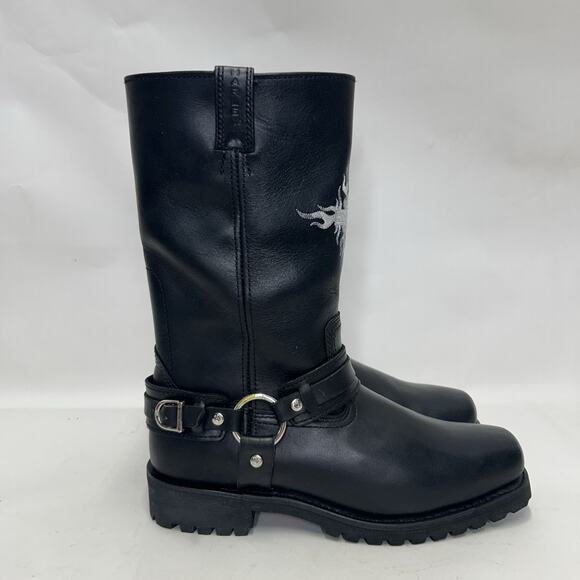 Vintage Harley-Davidson Motorcycle Flame Logo Boots “Black” main image 10